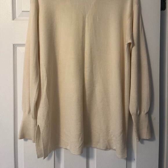 Club Monaco Cream Oversize Pullover Polo Collared Sweater - Picture 4 of 6